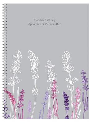 2027 House of Doolittle Wildflower 8.5" x 11" Weekly & Monthly Standard Planner, Faux Leather Cover (28774-27)