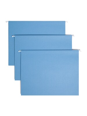 Smead Recycled Hanging File Folder, 5-Tab Tab, Letter Size, Blue, 25/Box (64021)