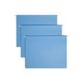 Smead Recycled Hanging File Folder, 5-Tab Tab, Letter Size, Blue, 25/Box (64021)