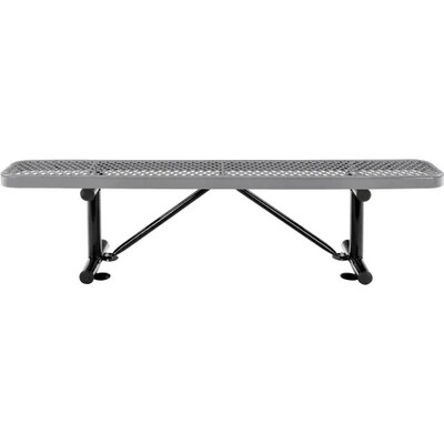 Global Industrial 6 Outdoor Steel Flat Bench, Expanded Metal, Gray (277156GY)