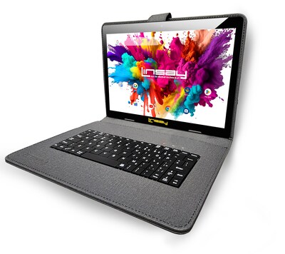 Linsay Octa Core 10.1 Tablet, 4GB RAM, 128GB Storage, Android 13, Bundled with Black Keyboard Case,
