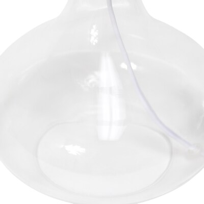 Simple Designs Glass Raindrop Table Lamp Fabric Shade, Clear with White Shade (LT2063-CLW)