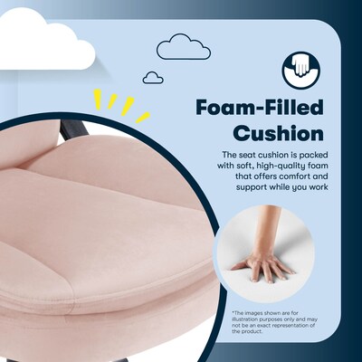 Serta Comfort Ergo Ergonomic Velvet Fabric Swivel Executive Chair, Pink (CCHR10016D)