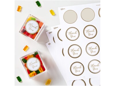 Avery Easy Peel Laser/Inkjet Round Labels, 2" Dia, White with Metallic Gold Borders, 120 Labels/Pack (22876)
