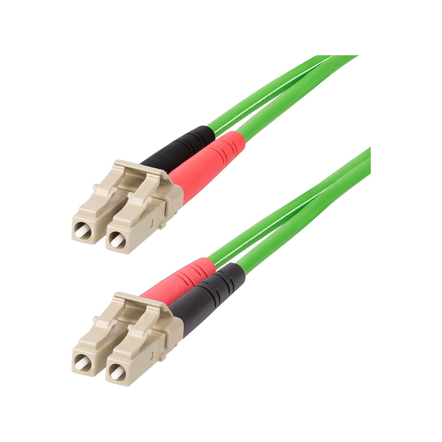 StarTech 10m (32.8ft) LC to LC (UPC) Duplex OM5 Multimode Fiber Optic Patch Cable, 50/125, Green (LCLCL-10M-OM5-FIBER)