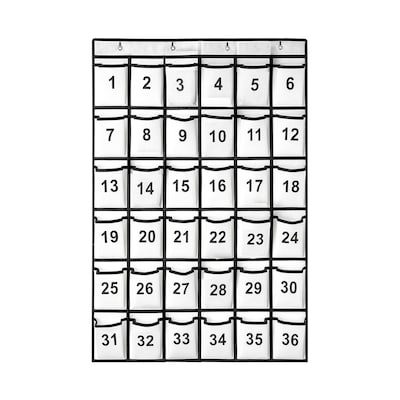 Kore Design Non-Woven Fabric Hanging Classroom Cell Phone Organizer, 38.5 x 25.7 x 0.5, White (KD