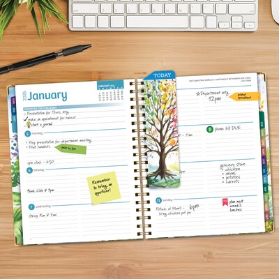 2026 Global Printed Products 8.5" x 11" Weekly & Monthly Planner, Paperboard Cover, Tree Seasons (FSHN-CY26-8511-20)