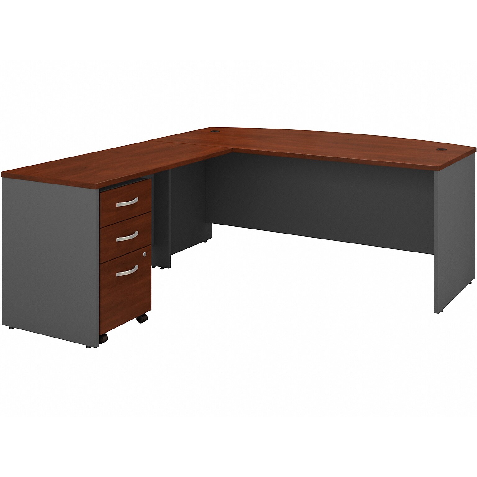 Bush Business Furniture Westfield 72W L Shaped Desk with Return and File Cabinet, Hansen Cherry/Graphite Gray (SRC084HCSU)