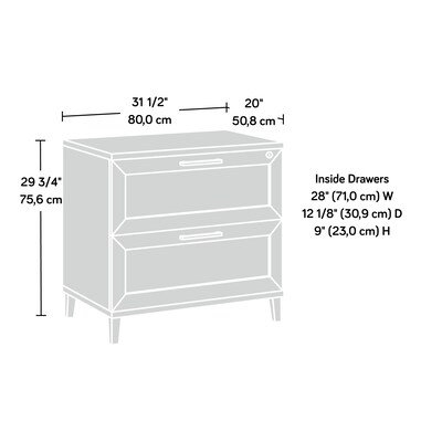 Sauder Tiffin Line Commercial 2-Drawer Lateral File Cabinet, Letter/Legal Size, Lockable, 31"W x 20"D, Raven Oak (433269)