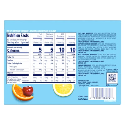 Crystal Light Sugar-Free Variety Pack, 60 Packets/Pack (220-02054)
