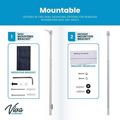 Viva Comfort Wall Mountable Stadiometer Height Measuring Rod, White (ADIME907-02-MK)