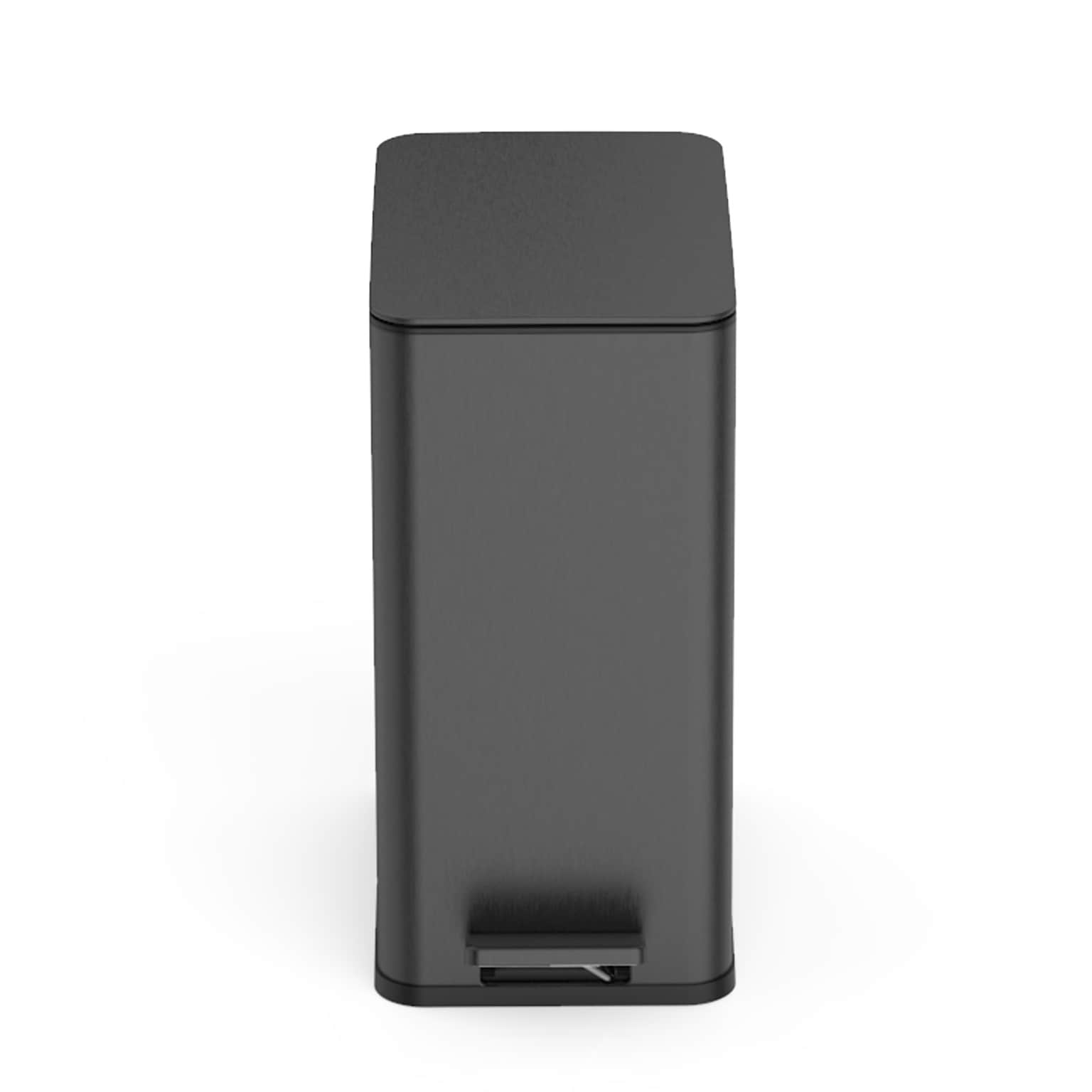 NineStars Stainless Steel Indoor Step-On Trash Can, 2.6 Gallons, Black (XZD-10-88BK)