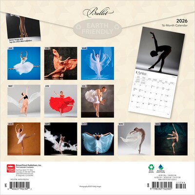 2026 BrownTrout Ballet 12 x 12 Monthly Wall Calendar (9798330702305)