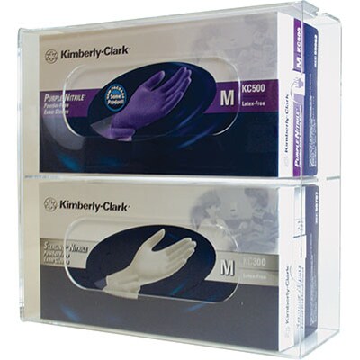 Clear Acrylic Glove Dispenser Box Holders; Double, Side Load