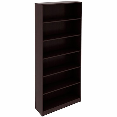 Lorell 84 6-Shelf Bookcase with Adjustable-Shelves, Espresso Laminate (LLR18248)