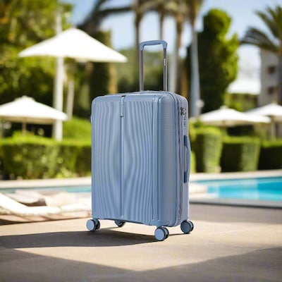 DUKAP Airley 25.79 Hardside Suitcase, 4-Wheeled Spinner, TSA Checkpoint Friendly, Blue (DKAIR00M-BLU)