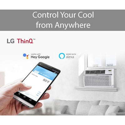LG Electronics 18,000 BTU Window Smart Air Conditioner with Remote, White ( LW1821ERSM)