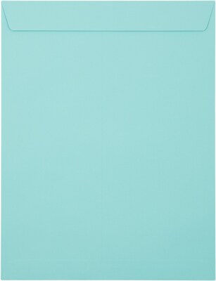 JAM Paper Self Seal Catalog Envelope, 10" x 13", Aqua Blue, 50/Pack (31287539i)
