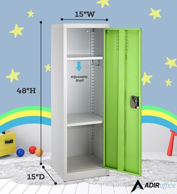 AdirOffice 48" Single Tier Green Storage Locker (629-01-GRN)