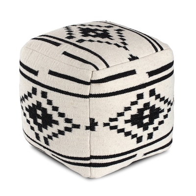 Anji Mountain Noir Noor Fabric Square Pouf Ottoman (AMBPF019-1818)