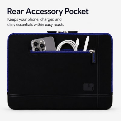 SumacLife 13 Laptop Sleeve, Black/Blue (NBKLEA671)
