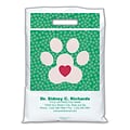 Medical Arts Press® Veterinary Personalized Large 2-Color Supply Bags; Paw Print w/Heart