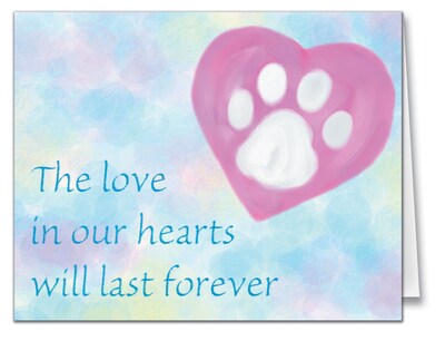 Medical Arts Press® Veterinary Sympathy Cards; Love In Our Hearts, Blank Inside