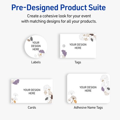 Avery Floral Design Matte Blank Card, White, 20/Pack (S00-F4E)