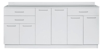 Viva Comfort 36.75H x 72W Exam Room Medical Cabinet, 6-Doors, 3-Drawers, Gray (ADIME902-BASE-72-NS-GRY-MK)