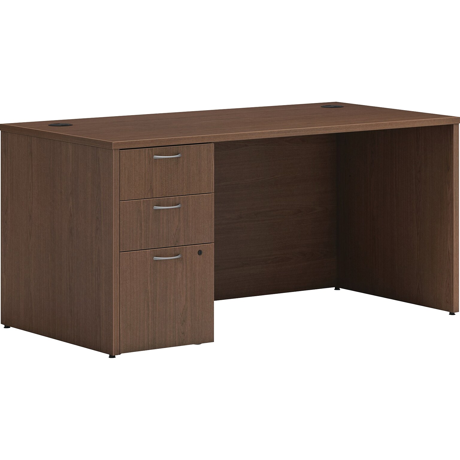 HON Mod 60W x 30D Single-Pedestal Desk, Sepia Walnut (HLPLDS60PSSE1)