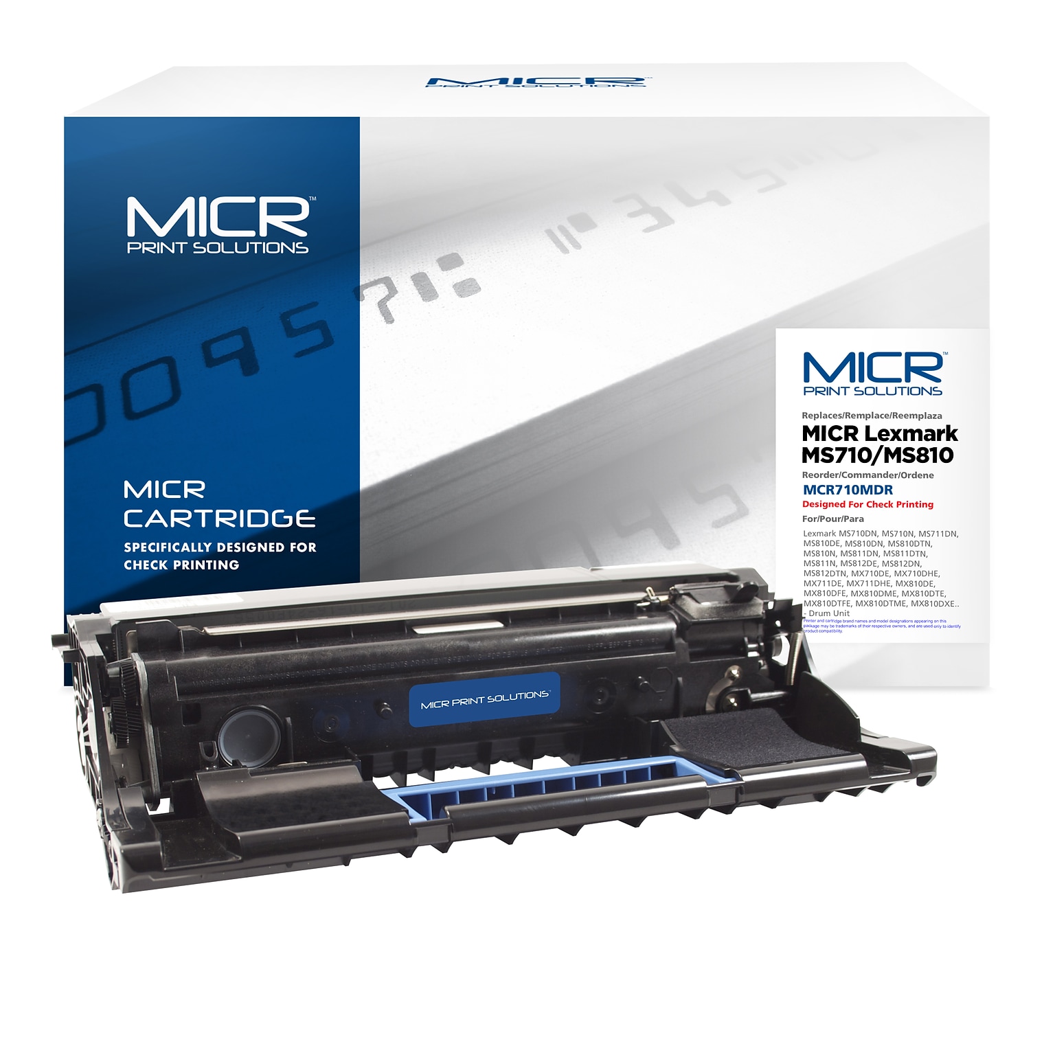 MICR Compatible Black Standard Yield Toner Cartridge Replacement for Lexmark MS710/MS810