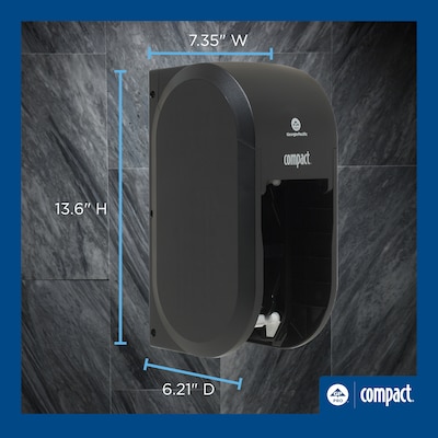 Georgia-Pacific Compact 2-Roll Coreless Toilet Paper Dispenser, Black (56790A)