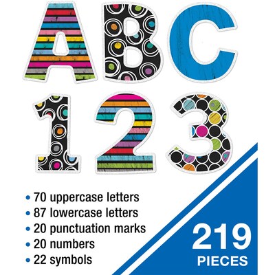Carson Dellosa 4" Chalkboard Combo Pack EZ Letters and Numbers, 219/Pack, 3 Packs/Bundle (CD-130099-3)