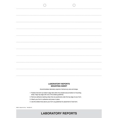 Medical Arts Press® Mounting Sheets; Laboratory Reports, Adhesive Strip, 250/Pack