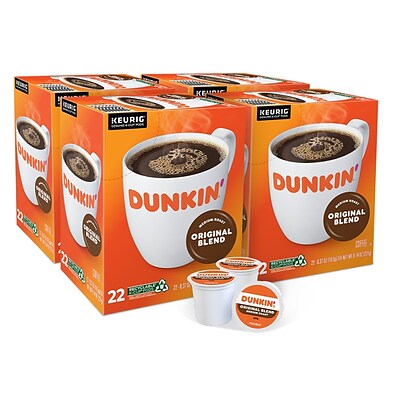 Dunkin Donuts Original Blend Coffee, Keurig® K-Cup® Pods, Medium Roast, 88/Carton (400845)