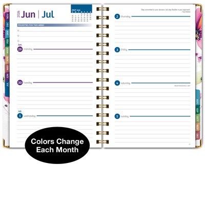 2026 Global Printed Products 5.5" x 8" Weekly & Monthly Planner, Paperboard Cover, Rainbow Floral (FSHN-CY26-58-53)