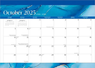 2025-2026 Plato Crackled Blush 14 x 10 Academic Monthly Desk Pad Calendar (9798330706983)