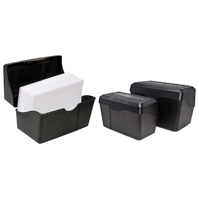 Innovative Storage Designs Black Index Card Holder, 5" x 8", 3 Packs (AVT45003-3)