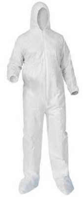 Kleenguard™ Coverall Hooded, Zipper Front, Elastic Wrists, 2XL, White, 25/CT