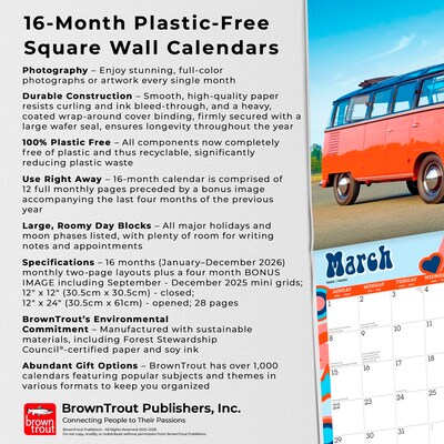 2026 BrownTrout Magic Bus 12" x 12" Monthly Wall Calendar (9798330704422)
