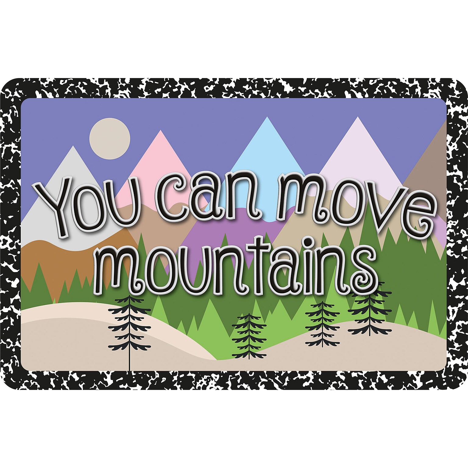 Ashley Productions The Original Fun Mat, Welcome Mat, 15.5 x 23.5, You Can Move Mountains (ASH91558)