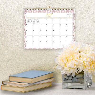 2026-2027 Blue Sky Wirebound Floral 8.75" x 11" Academic Monthly Wall Calendar, Kerridge Lilac (158181)