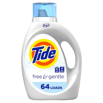 Tide Free & Gentle HE Liquid Laundry Detergent, 64 Loads, 84 oz. (12144)