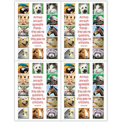 Inspirational Postcards; for Laser Printer; Animal Friends, 100/Pk
