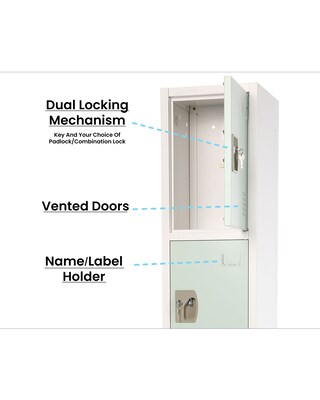 AdirOffice 72 4-Tier Misty Green Storage Locker (ADI629-204-MGRN)