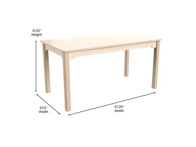 Flash Furniture Bright Beginnings Hercules Rectangular Table, 47.25" x 23.5", Beech (MK-ME088012-GG)