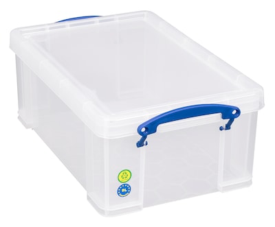 Really Useful Box 9.51 Quart Storage Box with Latching Lid, Plastic, Clear (9L CL)