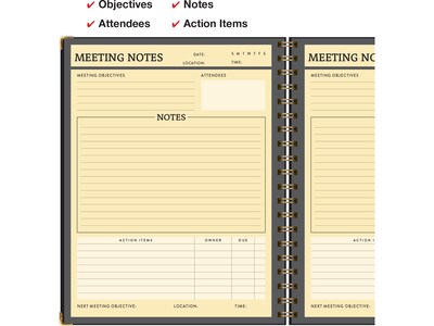 Global Printed Products 8.5" x 11" Planner, Paperboard Cover, Black (SPLS-0118-BK)