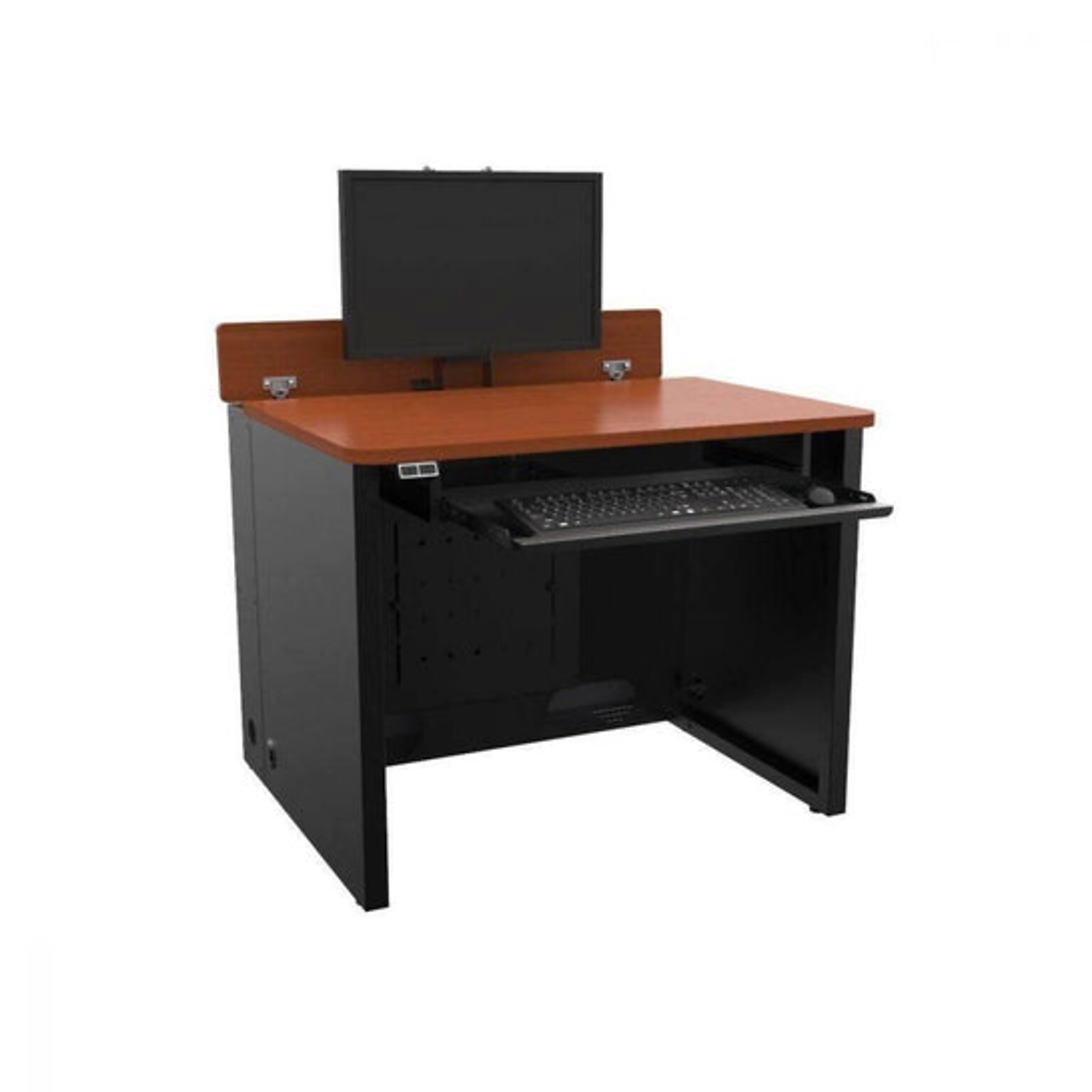 VersaDesk Elevation 36W Computer Desk, Cherry/Black (ED3630-BC)