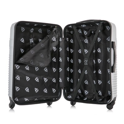 InUSA Resilience 20" Hardside Carry-On Suitcase, 4-Wheeled Spinner, TSA Checkpoint Friendly, Silver (IURES00S-SIL)